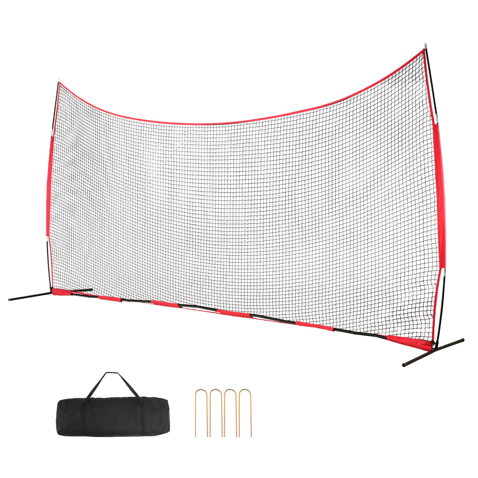 VEVOR SCDQW2010YC005188V0 Barricade Backstop Net  20x10 ft Ball Sports Barrier Netting  Portable Practice Equipment with Carry Bag  Protection Screen for Baseball Softball Lacrosse Soccer Hockey Training  for Backyard