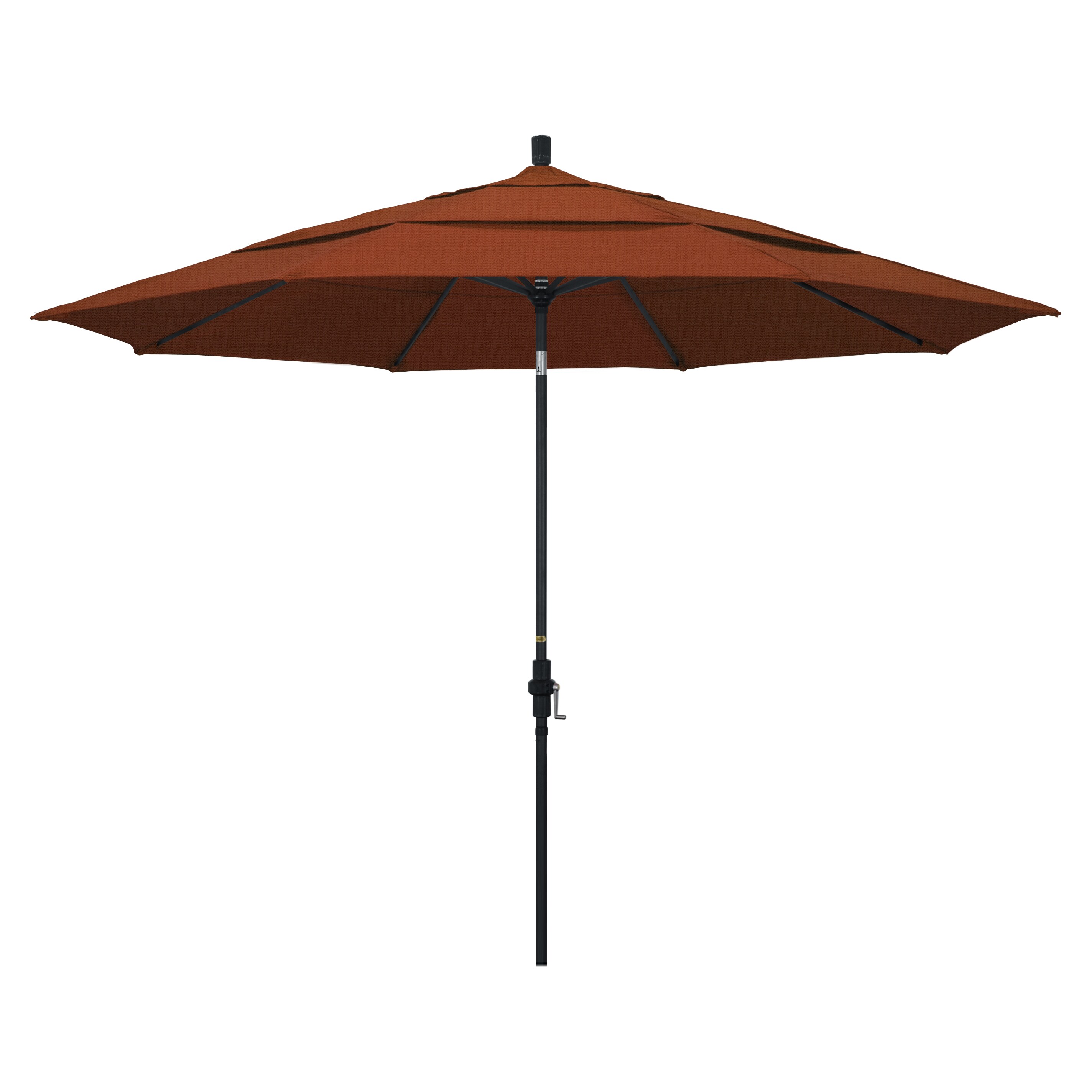 11 ft. Terracotta Aluminum Market Patio Umbrella with Crank Lift