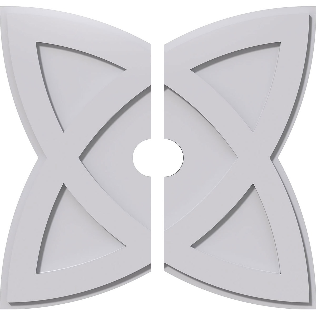 Ekena Millwork CMP24CM2-03000 Cosmo 24-in W x 24-in L Contemporary White PVC Split Ceiling Medallion