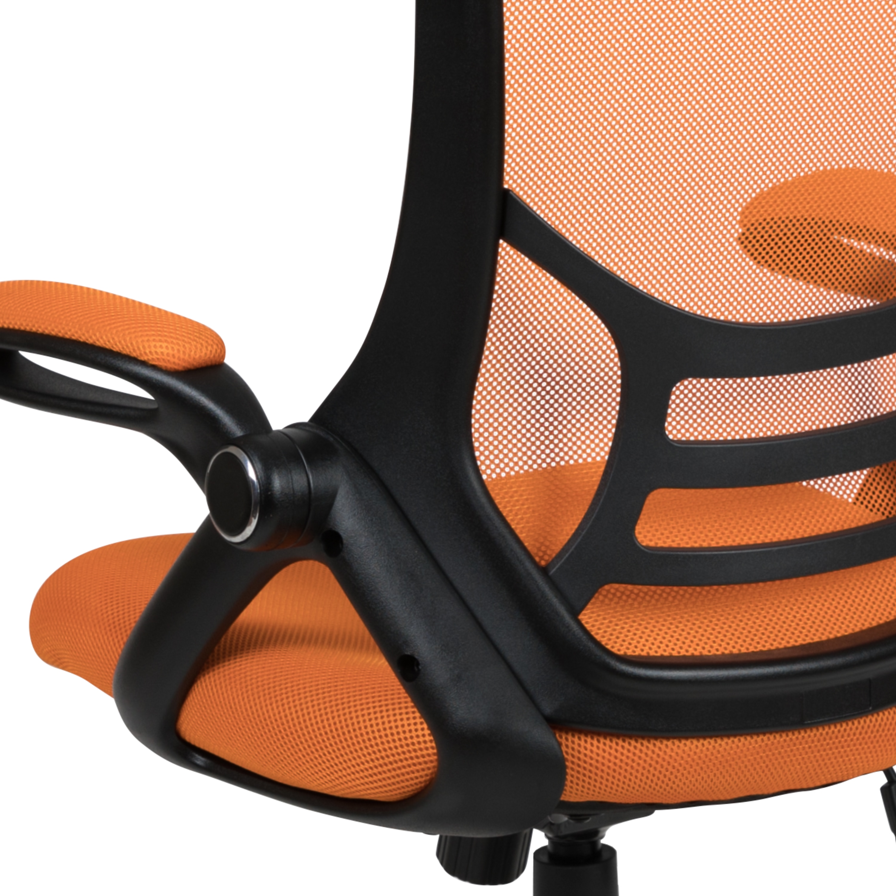 High Back Orange Mesh Ergonomic Swivel Office Chair with Adjustable Arms