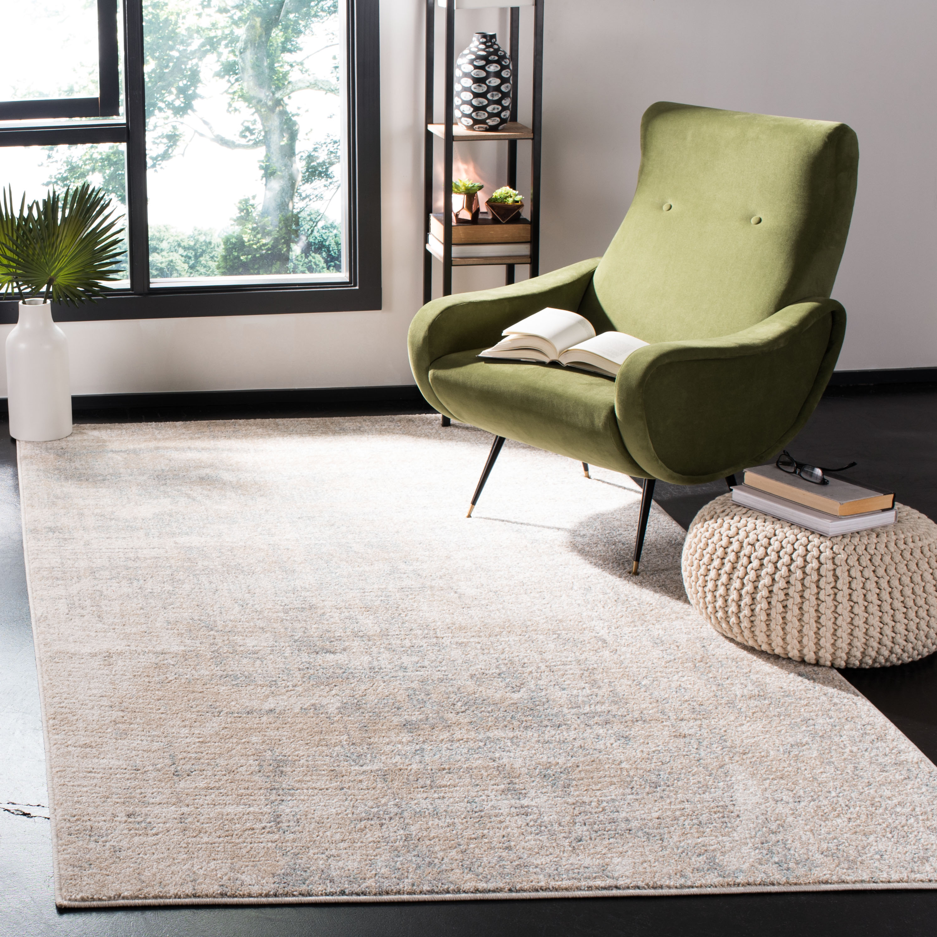 Safavieh ADR207B-6 Adirondack Sansa 6 x 9 (ft) Loomed Polypropylene Beige/Slate Rectangular Indoor Distressed/Overdyed Lodge Area rug