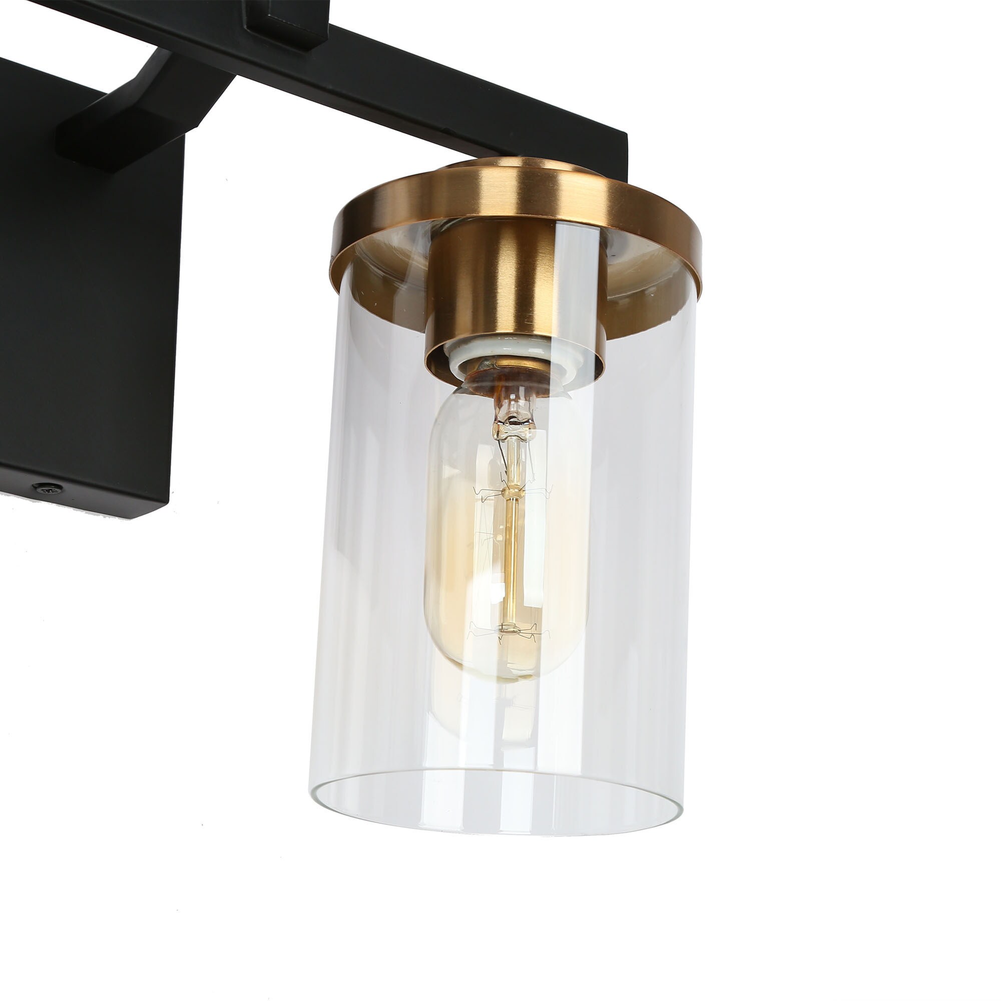 ZEVNI Mavis 14.1-in 2-Light Matte Black and Gold LED Transitional ...