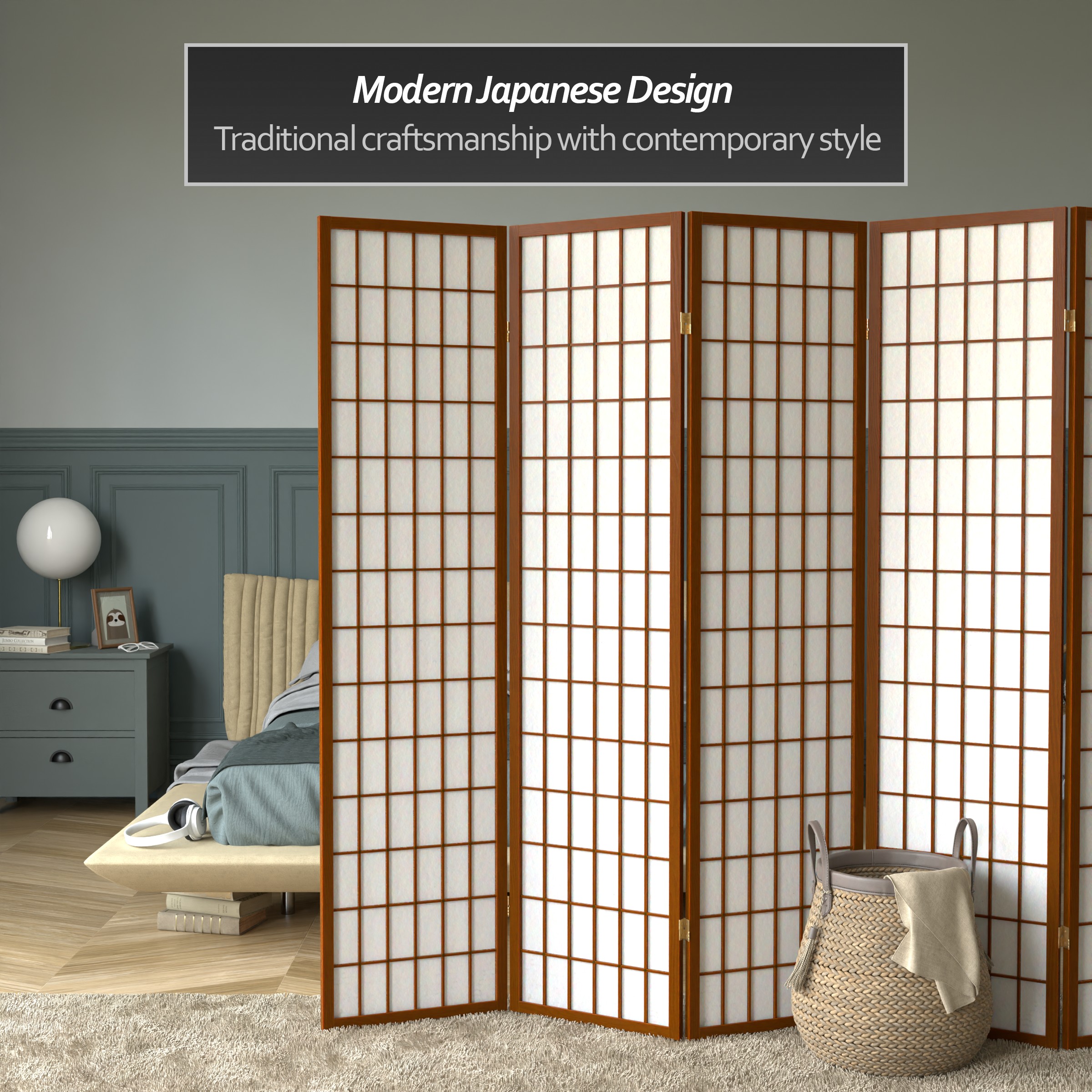 Oriental Furniture SSCWP-6P-WAL Indoor-Privacy-Screens - View #4