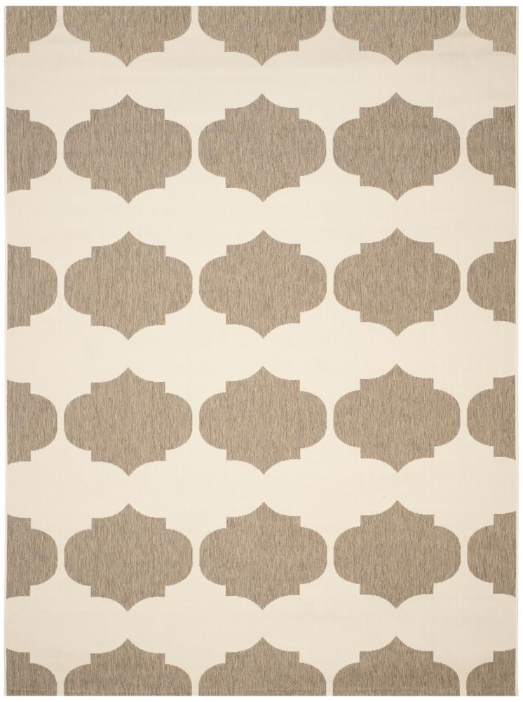Safavieh CY6162-232-8 Courtyard Hani 8 x 11 (ft) Loomed Polypropylene Beige/Brown Rectangular Indoor/Outdoor Geometric Coastal Area rug