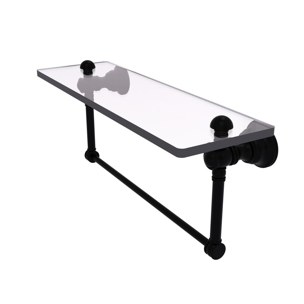 Allied Brass CL-1-16TB-BKM Carolina Matte Black Wall mount Bathroom Shelf ( 16-in x 7-in x 5-in )
