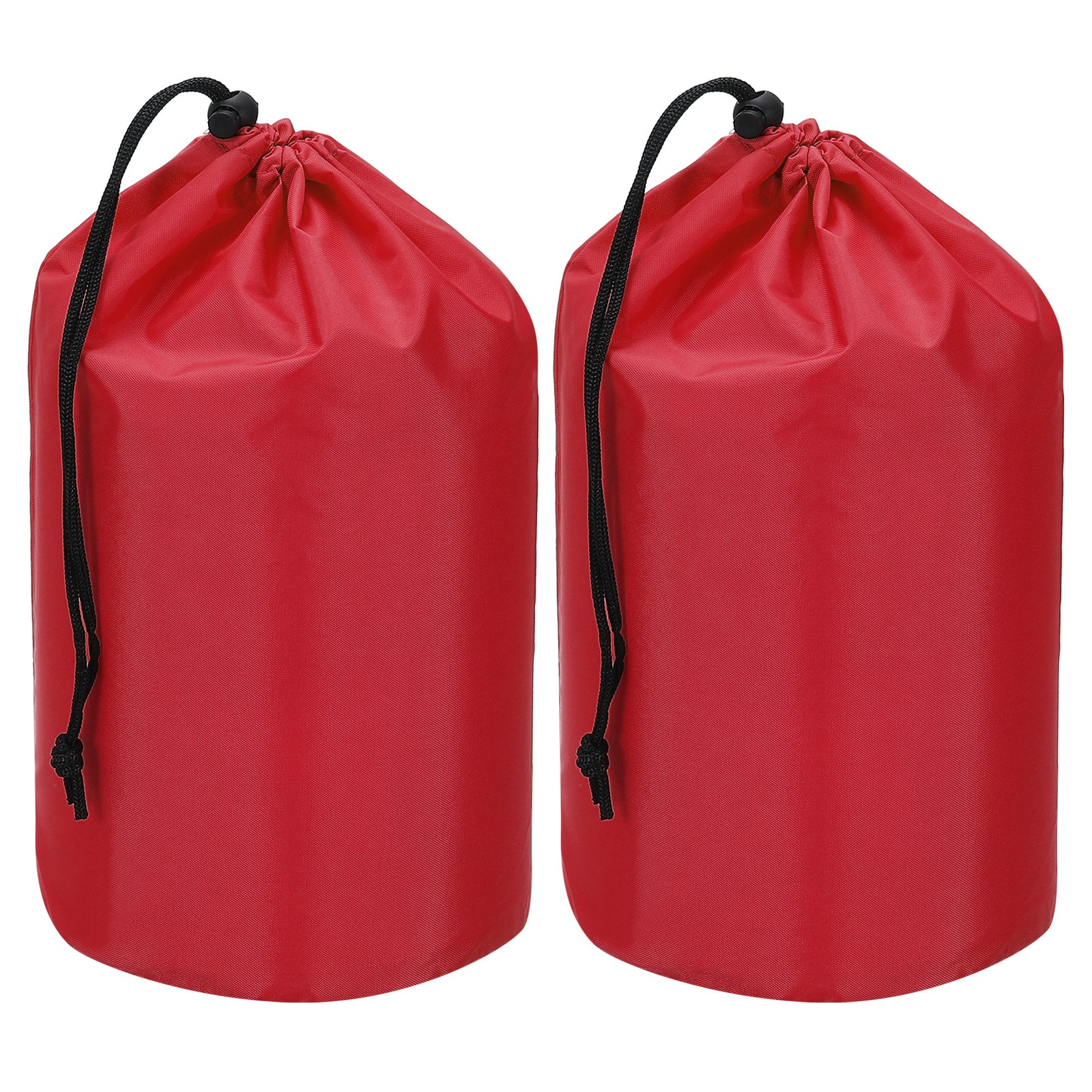 PATIKIL 2pcs Stuff Sack 5 x 10-Inch Waterproof Outdoor Storage Sack Portable Drawstring Dust Flap Bag Lightweight Bag for Camping Hiking Travel Red