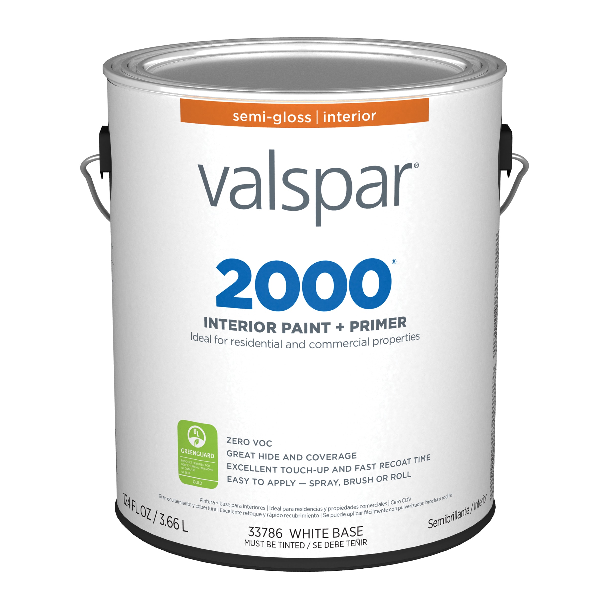 Valspar 007.0033786.007 2000 Semi-gloss Pastel Tintable Latex Interior Paint Paint + Primer ( 1-gallon )