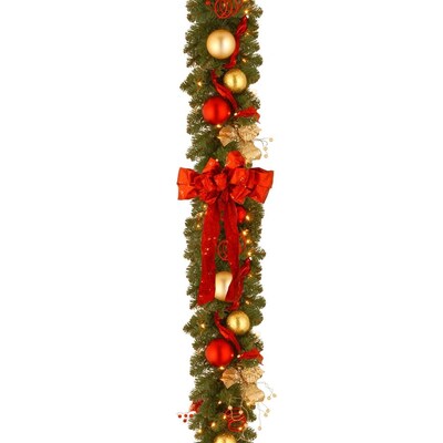 Ornament Artificial Garland, Garland With Lights Outdoor Big Lots