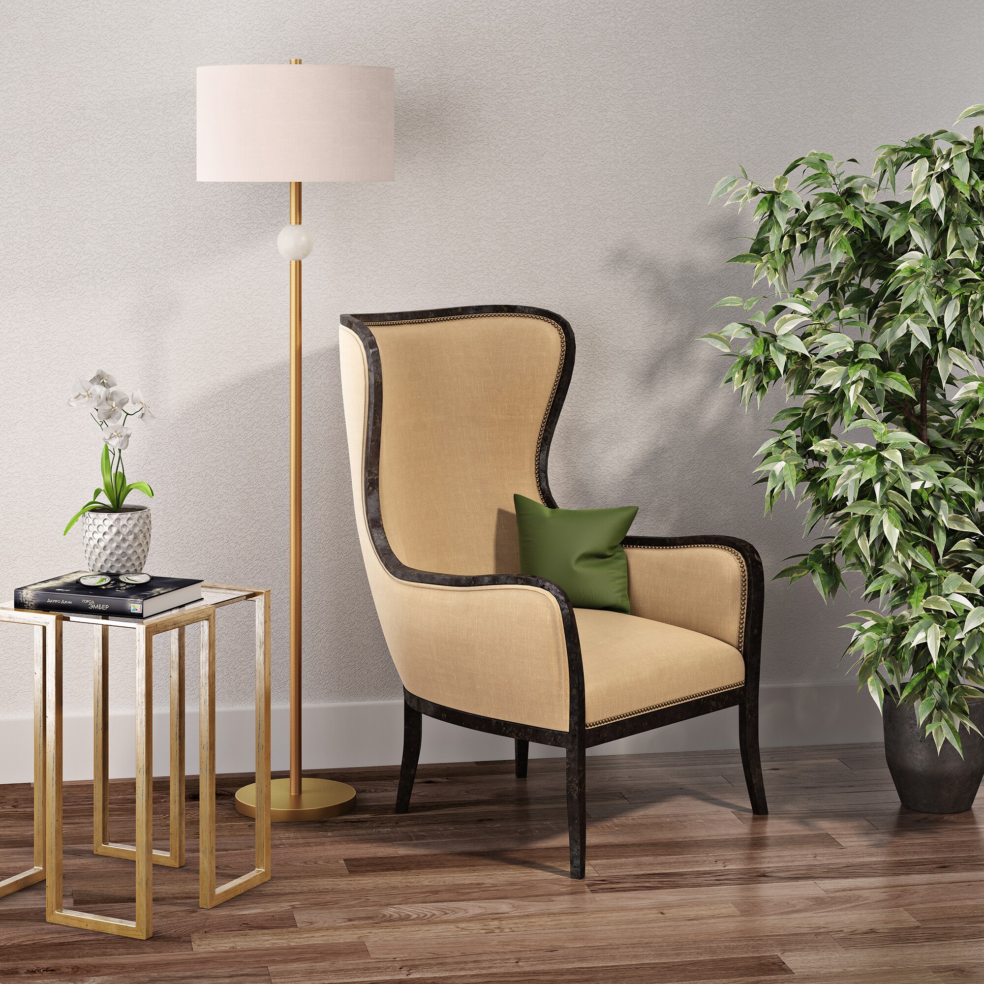 Hailey Home FL0028 Lorna 63-in Brass Floor Lamp