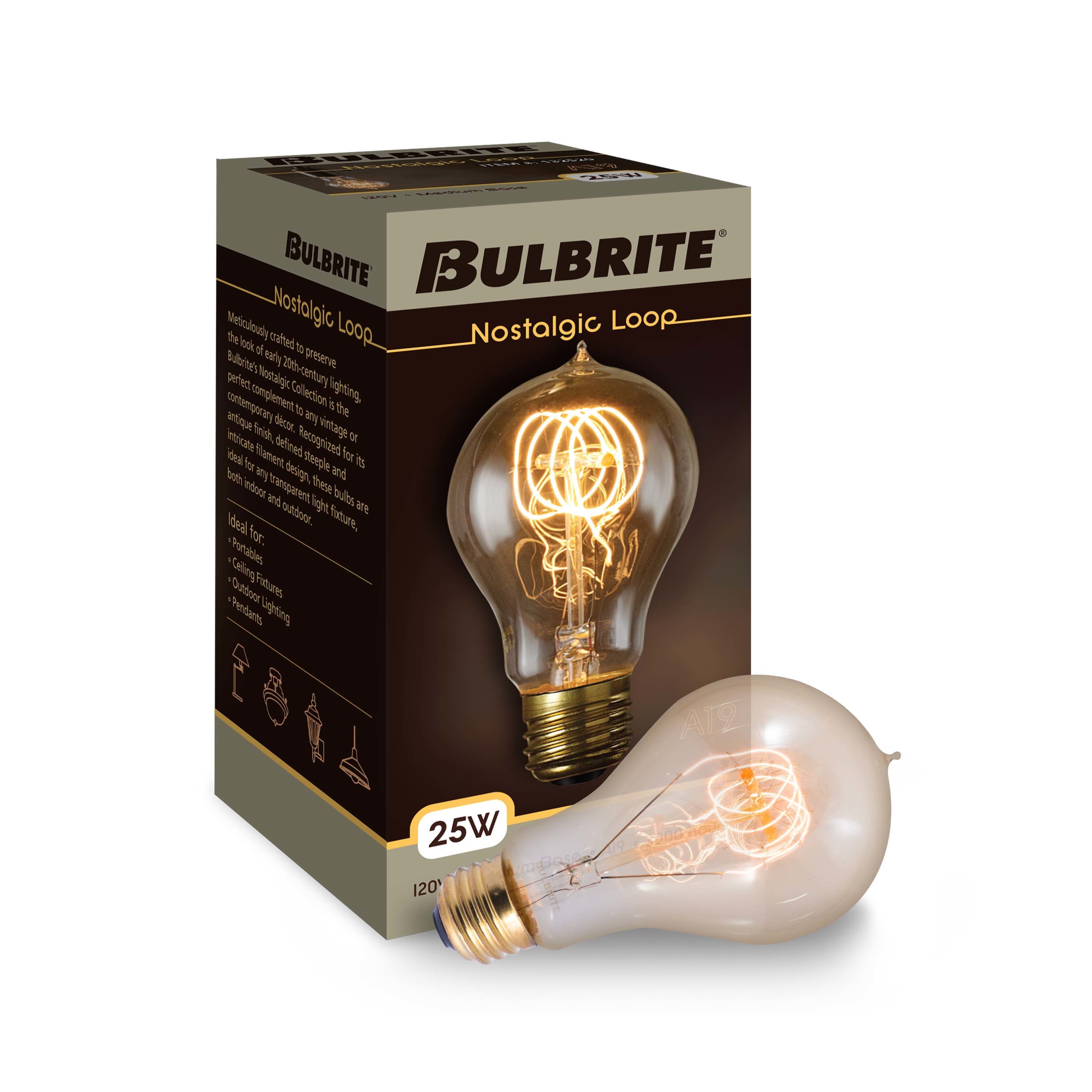 Bulbrite Nostalgic 25-Watt EQ A19 Amber Medium Base (e-26) Dimmable ...