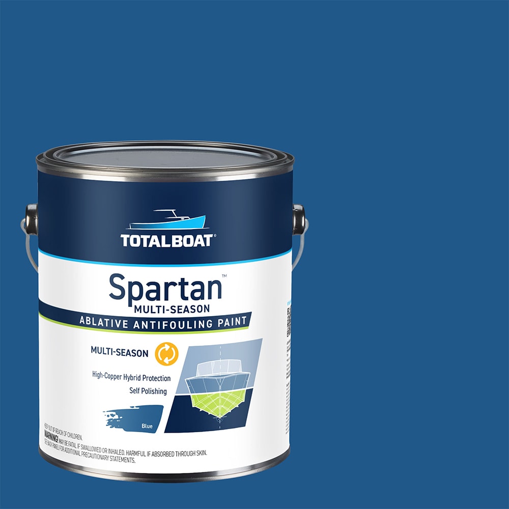TotalBoat 426069 Spartan Boat Bottom Antifouling Paint Flat Blue Oil-based Marine paint ( 1-gallon )