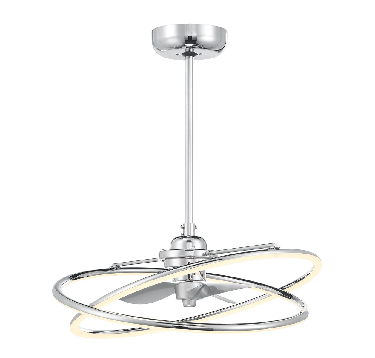 Savoy House 24-FD-745-11 Dorado 14-in Integrated LED Polished Chrome with Silver Blades Fandelier - Remote Included ( 3 -Blade )
