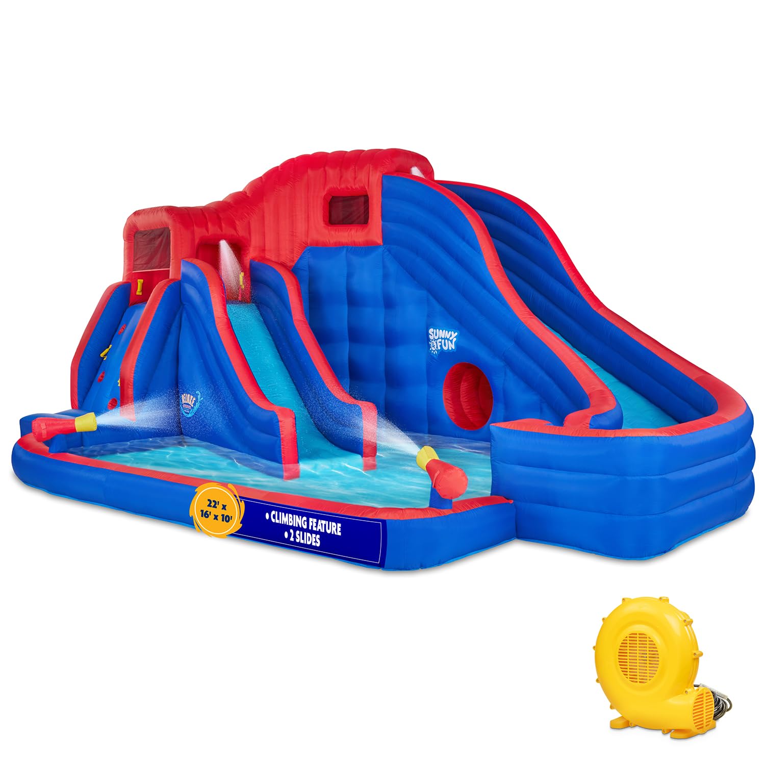 Sunny & Fun SFWTR001 Deluxe Adventure Inflatable Water Slide Park 261.6-in Nylon Inflatable water slide