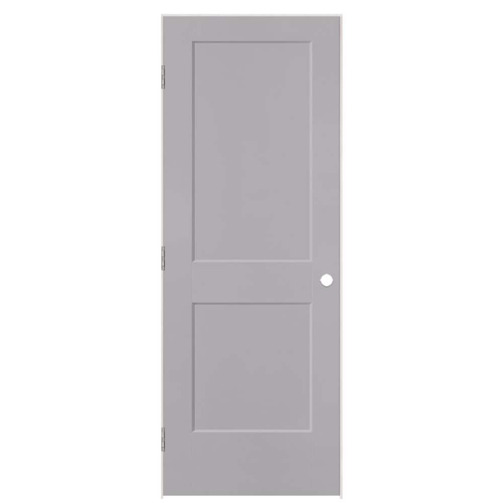 Masonite 32-in x 80-in Driftwood Solid Core 2-panel Square Right Hand Smooth Prefinished Molded Composite Flat Jamb Single Prehung Interior Door -  895979