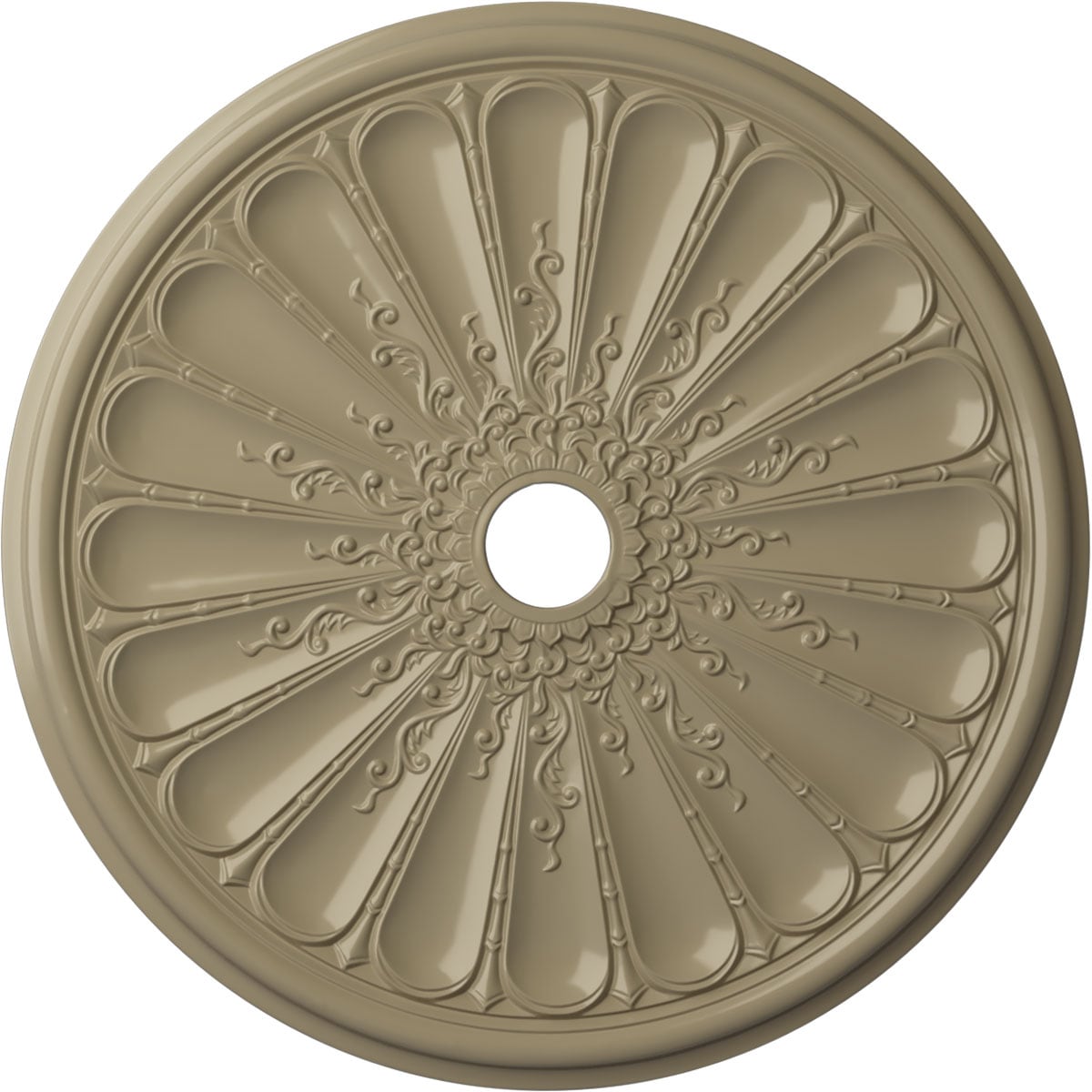 Ekena Millwork CM31KIGDF Kirke 31.5-in W x 31.5-in L Painted Gobi Desert Polyurethane Whole Ceiling Medallion