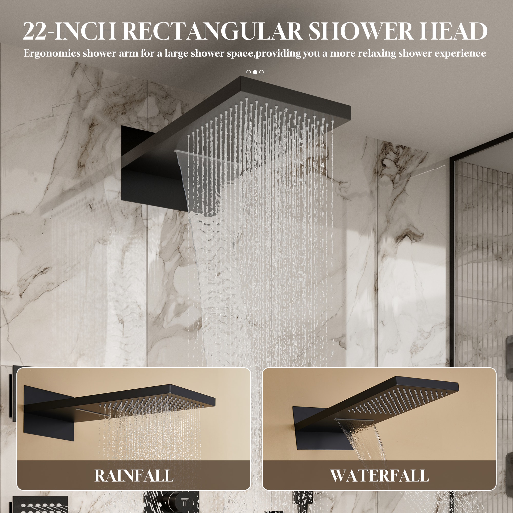 CASAINC KCHS0021-LEDBN Showerhead-Bar-Panels - View #5