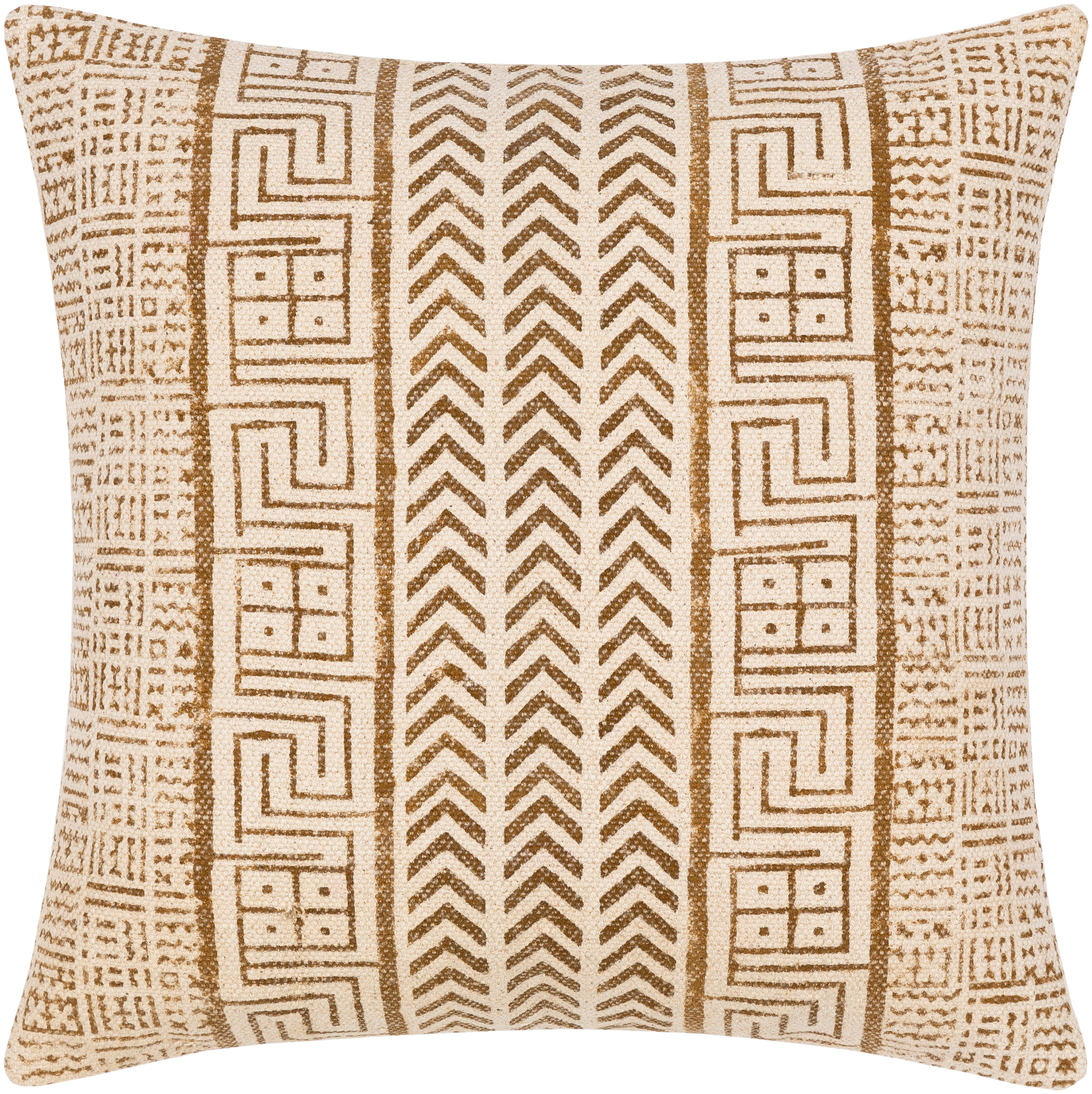 Surya JNY012-2020P Janya 20-in x 20-in Tan Square Indoor Decorative Pillow