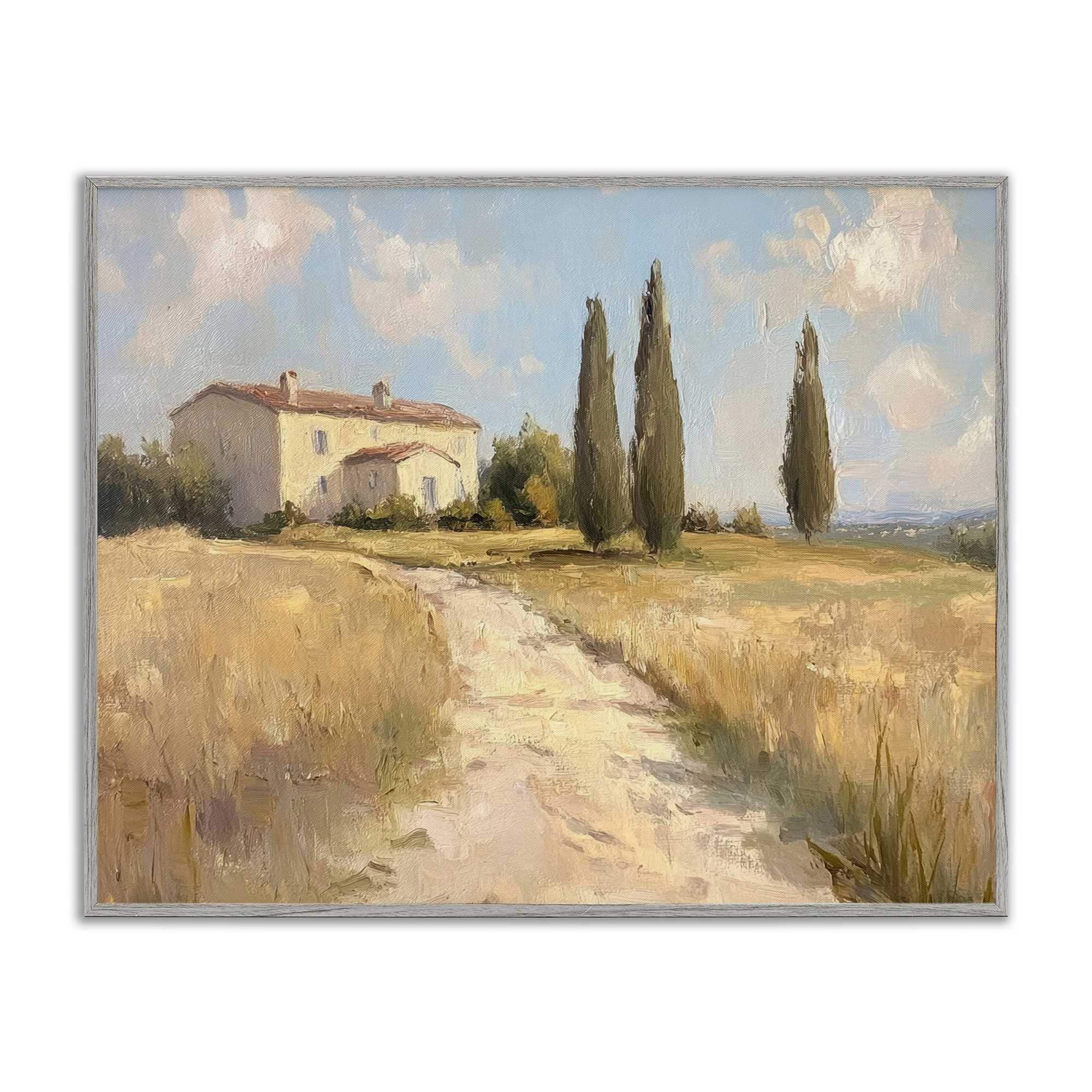 Stupell Industries BT-811-GFF-24X30 Country Villa Path Gray Framed Giclee Art By Petal Prints Design 30 x 24