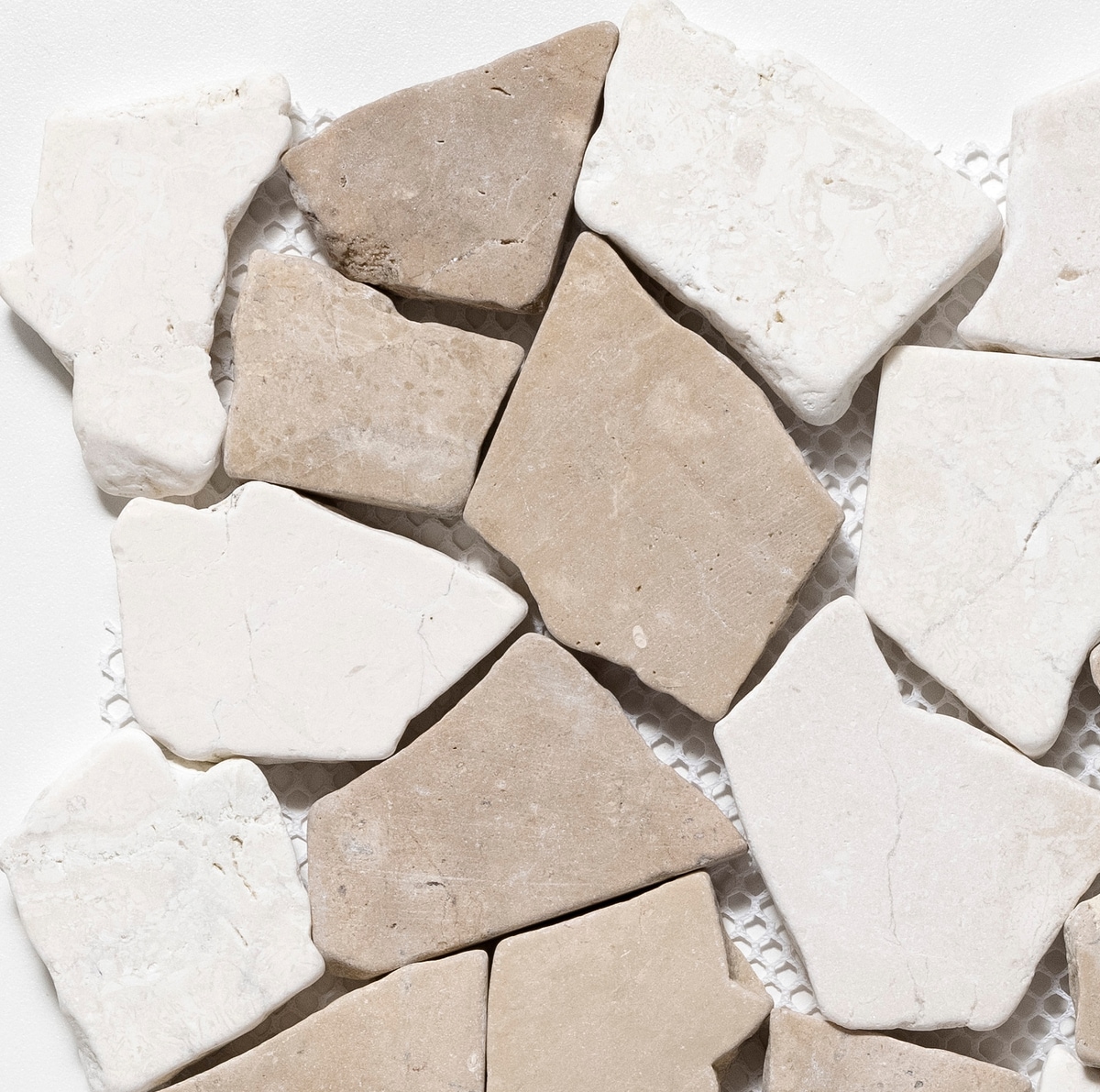 CRUZ BAY STUDIO ULSC5X7XR3RTWH Sample - Sliced Pebble Tan/Off White 4-in x 6-in Tumbled Floor and Wall Tile