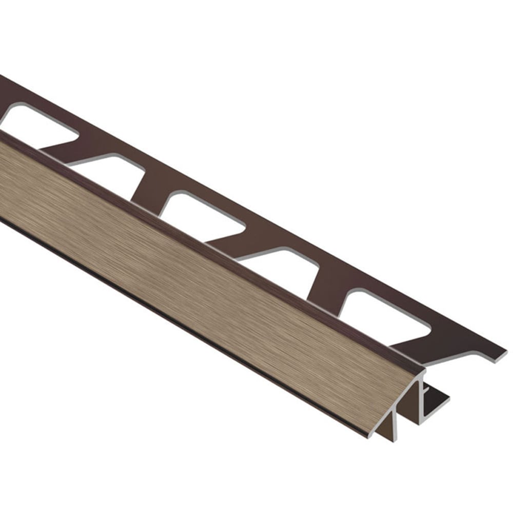 Schluter Systems ATK125ABGB Reno-TK 0.5-in W x 98.5-in L Brushed Antique Bronze Anodized Aluminum Aluminum Reducer Tile Edge Trim