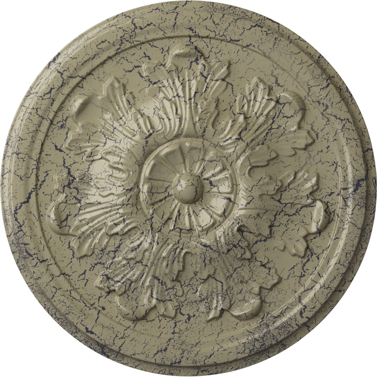 Ekena Millwork CM12LECSC Legacy Acanthus 12.75-in W x 12.75-in L Painted Castle Stone Crackle Polyurethane Whole Ceiling Medallion