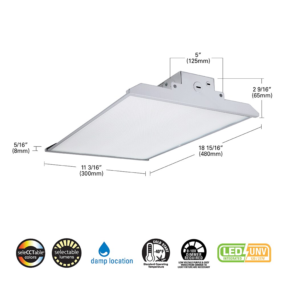 White Adjustable LED Linear High Bay Light with Motion Sensor
