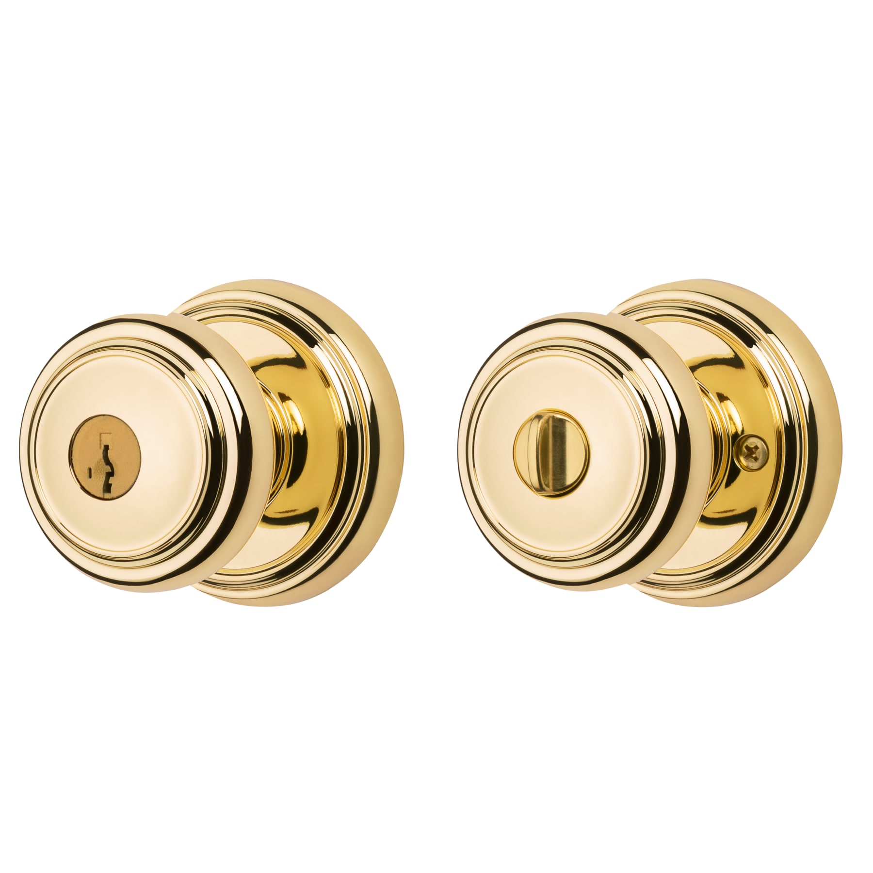 Baldwin Prestige Alcott Lifetime Polished Brass Exterior Keyed Entry Door Knob In The Door Knobs 8700