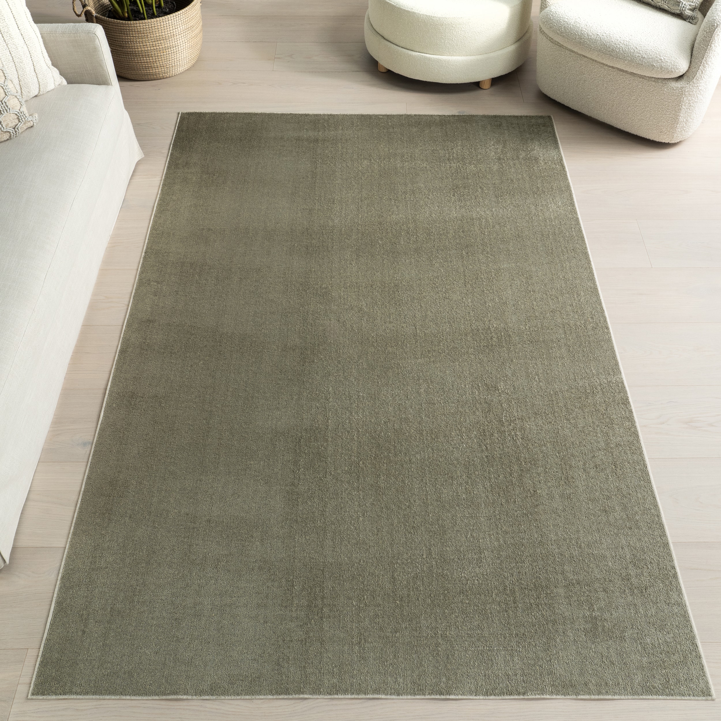 nuLOOM 200GRHN17A-406 Argelia Solid Machine Washable 4ft. x 6ft. Sage Green Area Rug