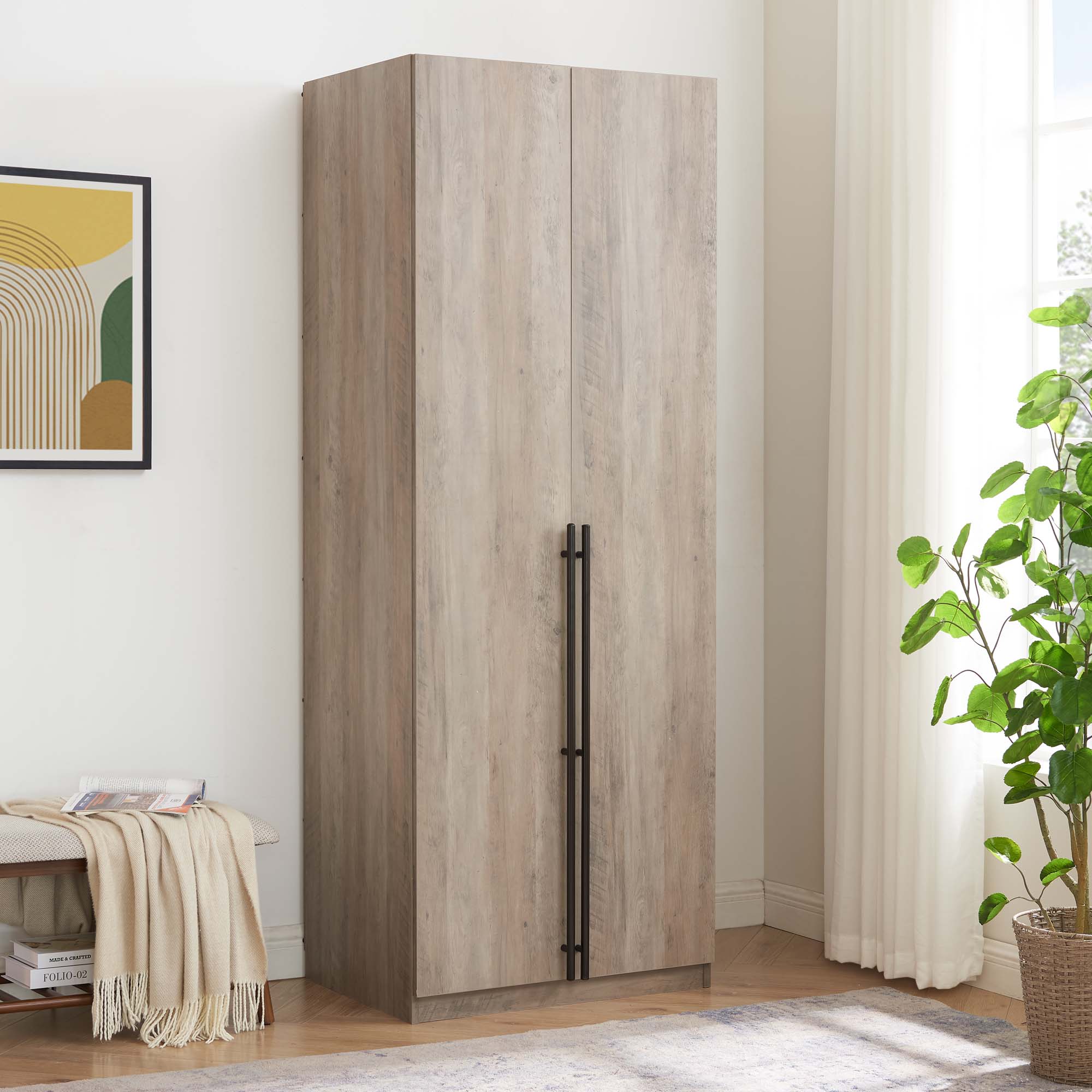 Manhattan Comfort WC003-GY Rustic Grey Armoire