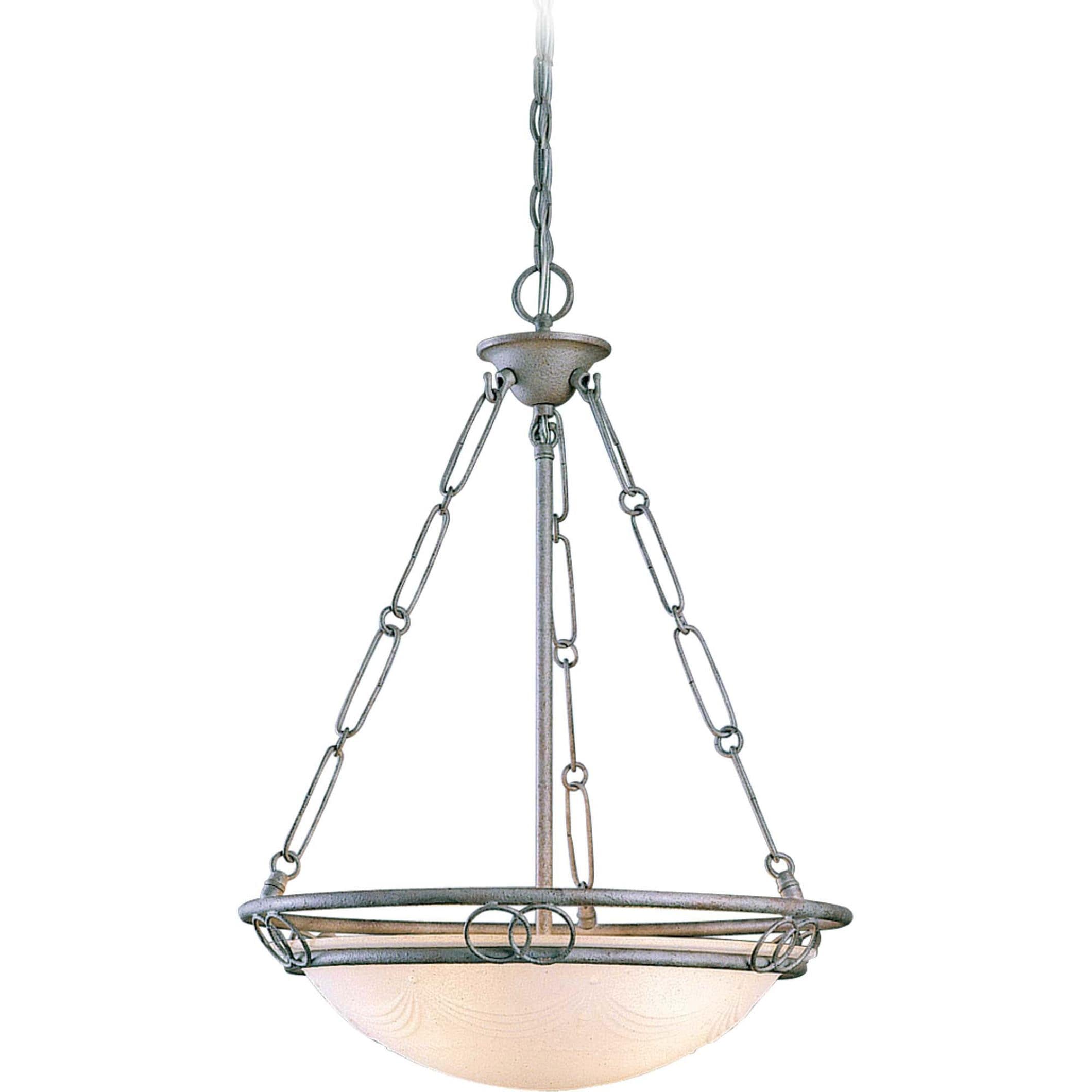 Platinum Rust Glass Bowl Pendant Light with Adjustable Height