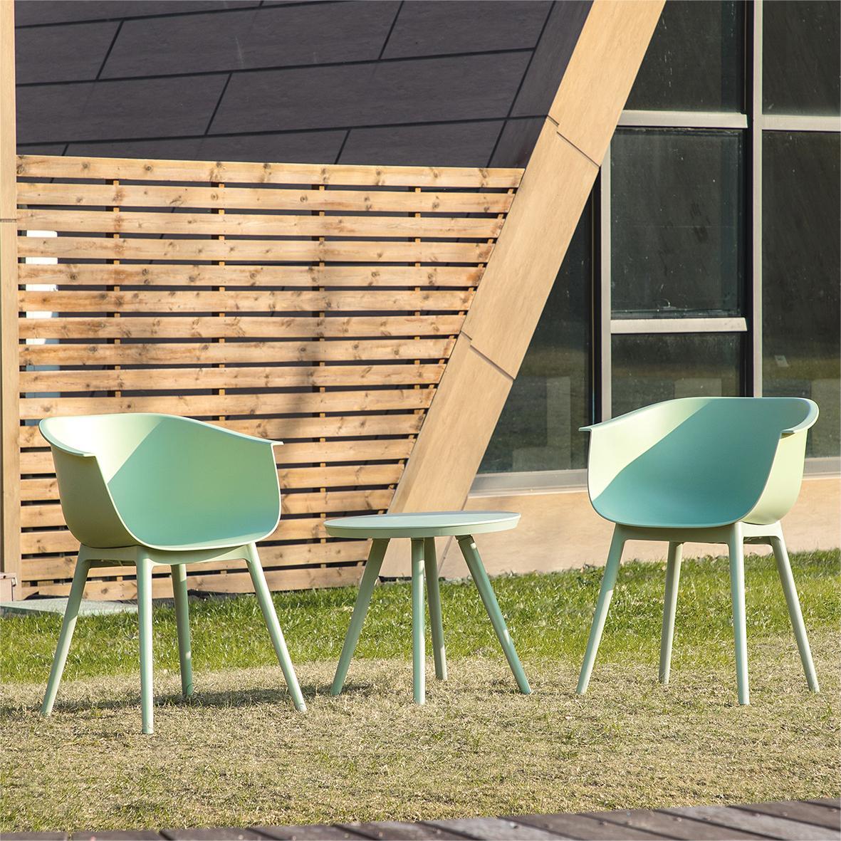 Bayfeve BF-6744JSY 3-piece Green Patio Conversation Set Seating Group with Table