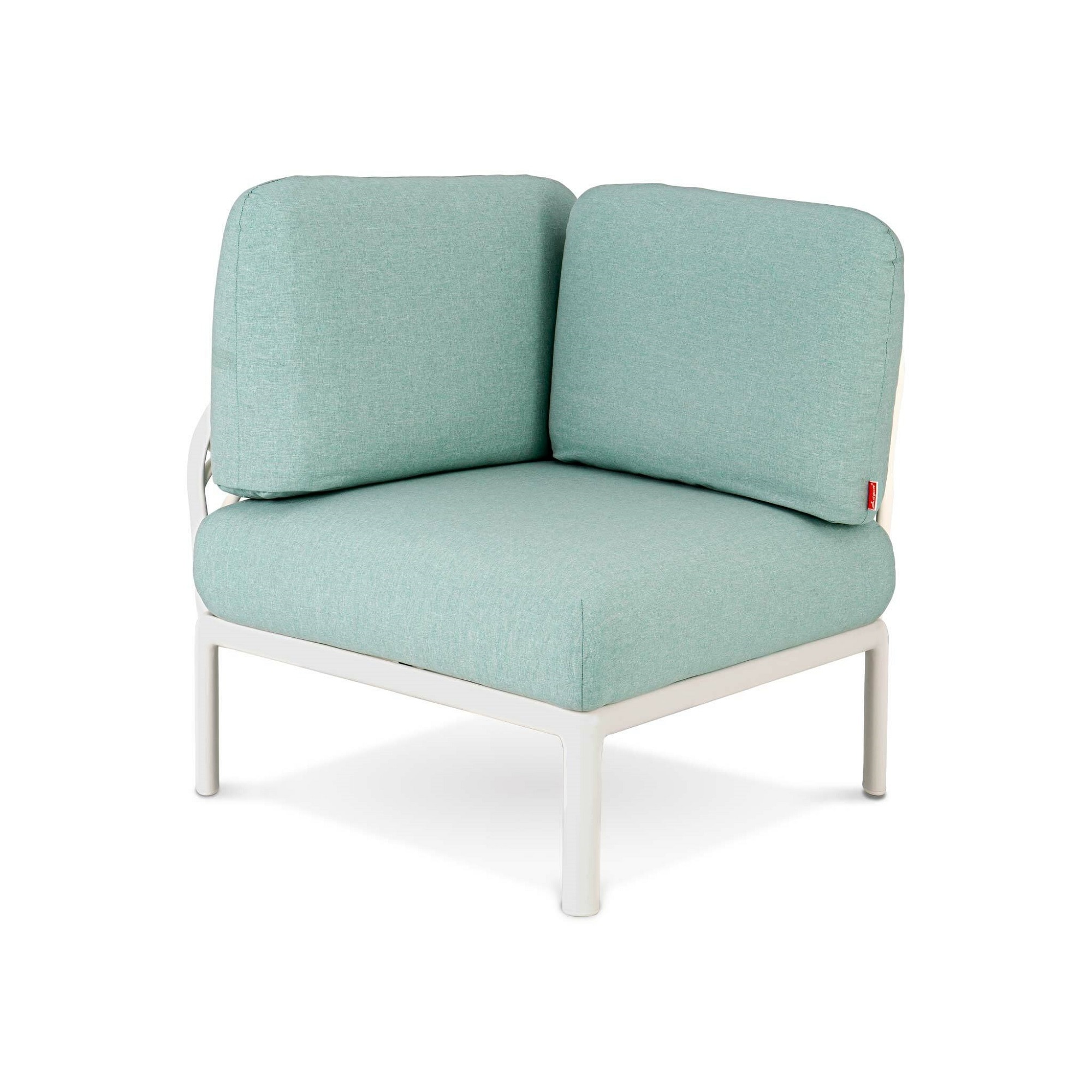 Lagoon 7215W9-CNLG3 Laurel White Plastic Frame Stationary Conversation Chair with Green Cushioned Seat