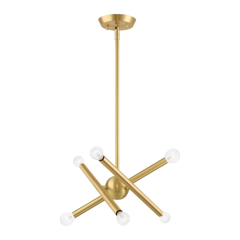 Soho Satin Brass Mini Sputnik 6-Light Chandelier