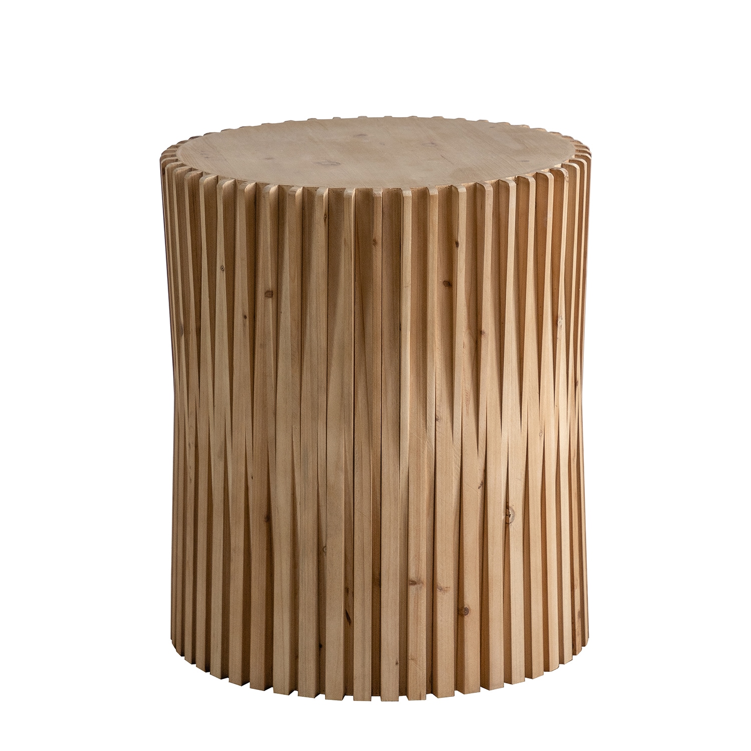 Bybafun YB9300015 20.5-Inches W x 24-Inches H Natural Wood Round Modern End Table