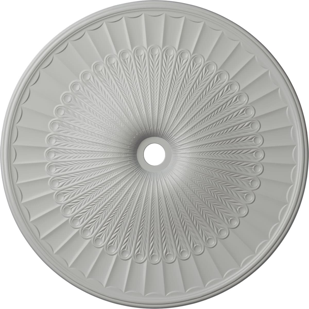 Ekena Millwork CM51GLFRF Galveston 51-in W x 51-in L Painted Frost Polyurethane Whole Ceiling Medallion