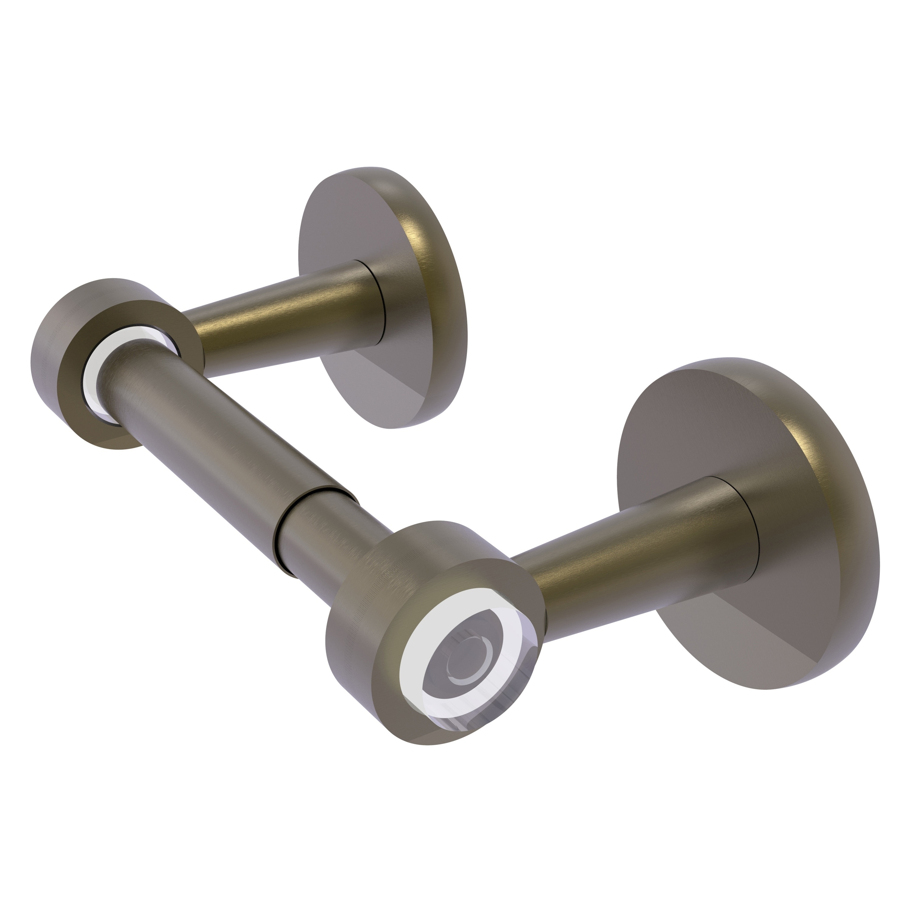 Allied Brass CV-24-ABR Clearview Antique Brass Wall mount Double post Toilet Paper Holder 1 -Rolls