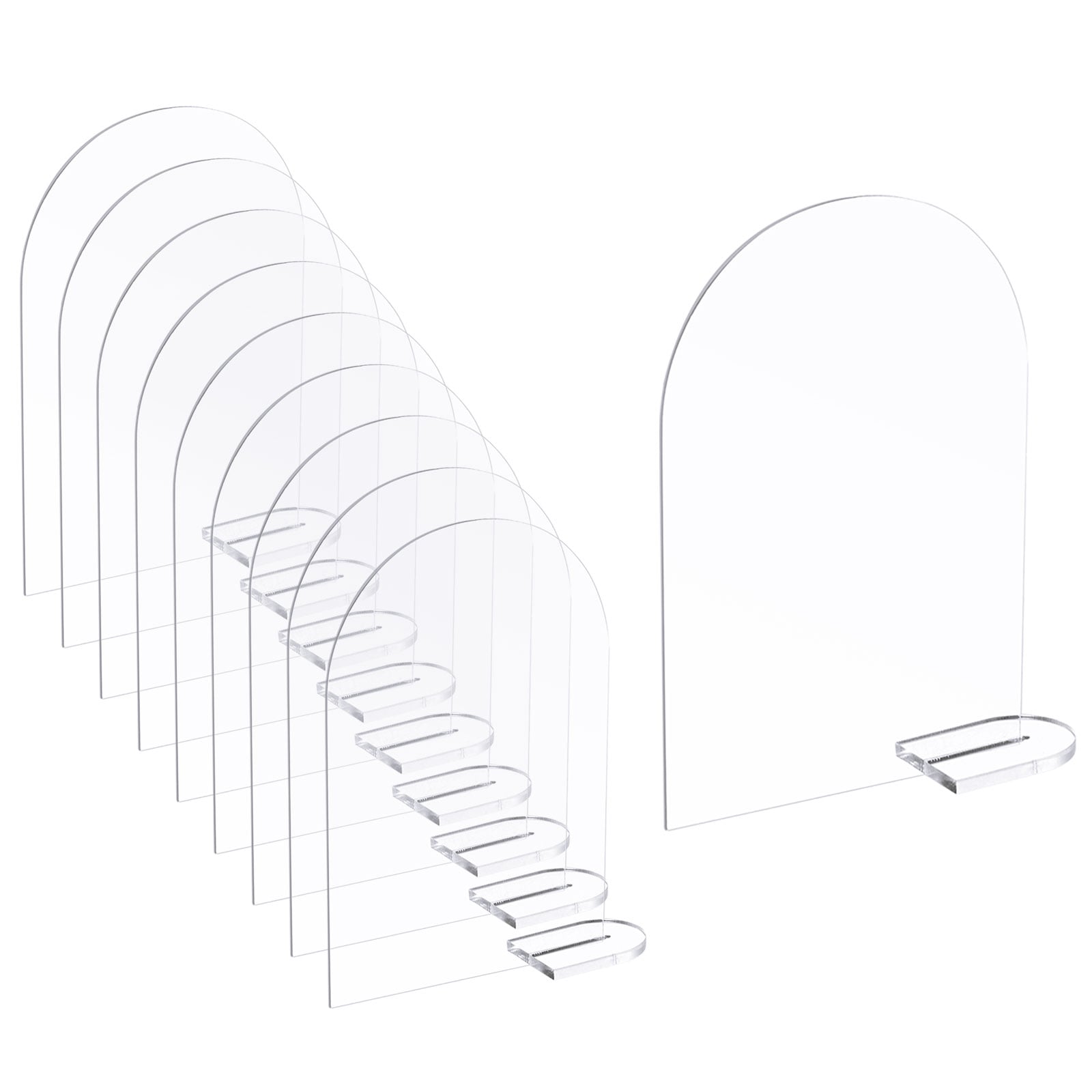 Unique Bargains 30pcs 4 x 6inch Blank Clear Arch Acrylic Sign with Stand Acrylic Arch Table Numbers for Wedding Reception Party Restaurant Centerpieces Decor