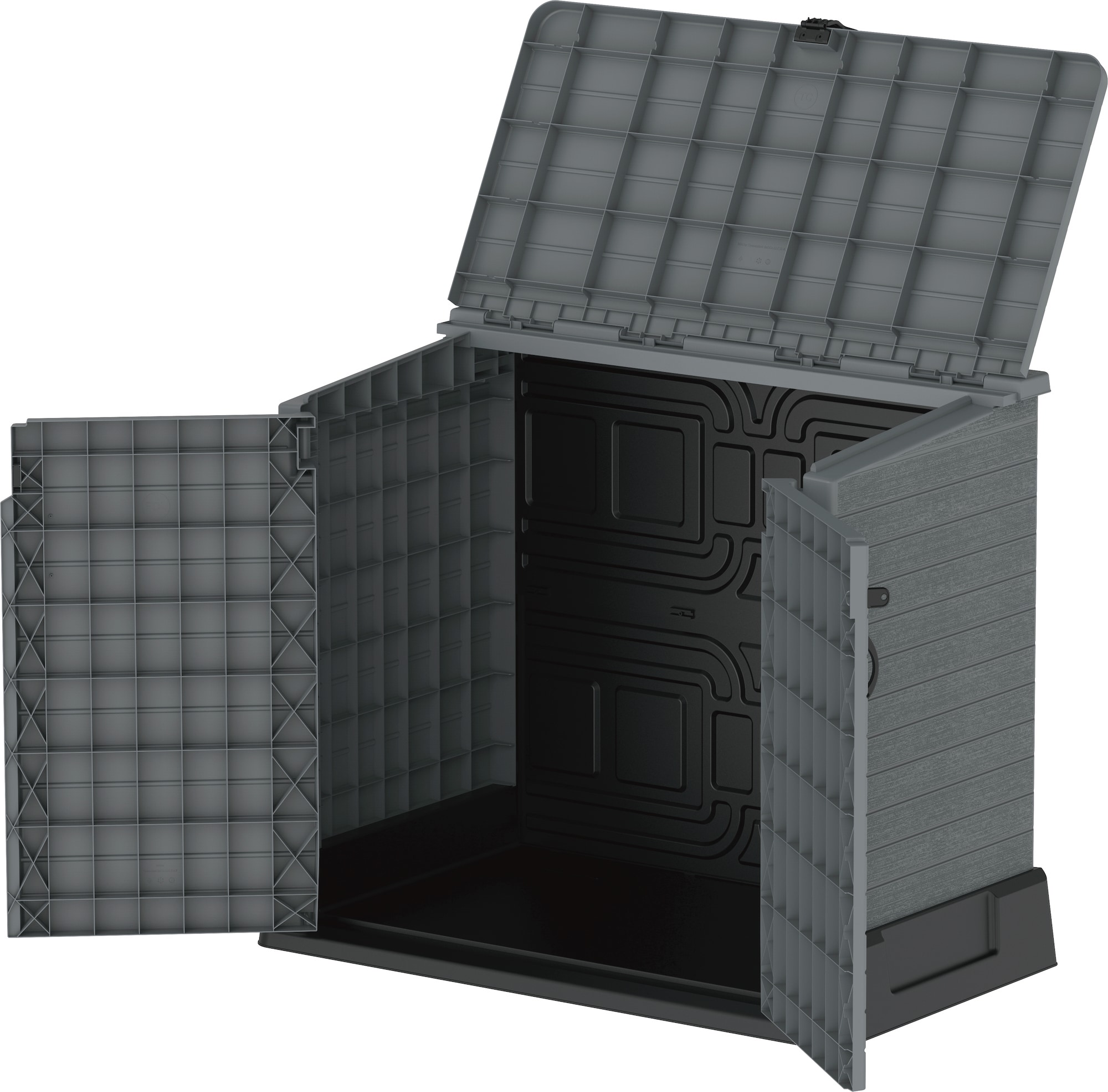 Duramax Gray Resin Outdoor Deck Storage Shed with Latching Doors