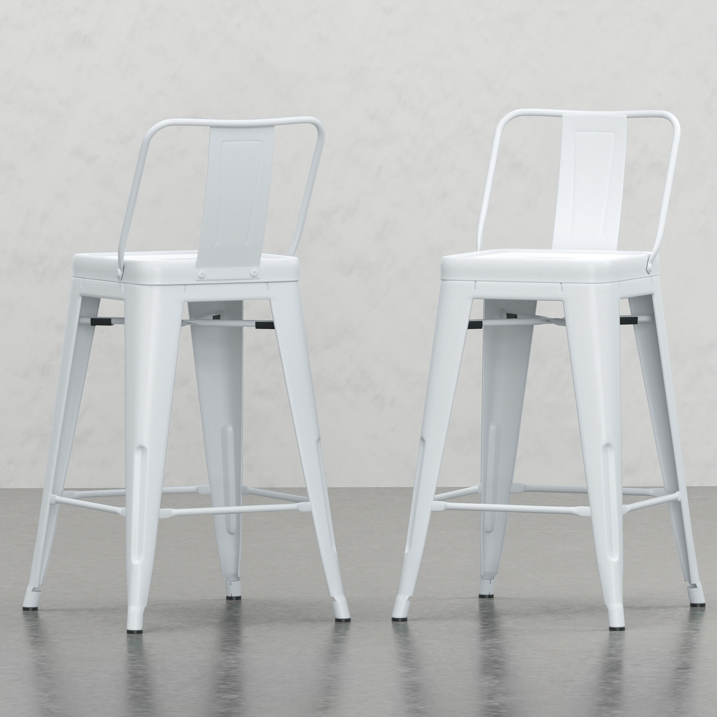 LOVMOR SF-M-B2732P253607 24 inch Metal Counter Height Stool Set of 2