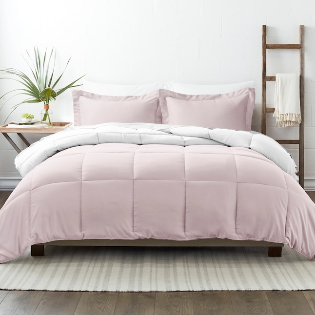 Ienjoy Home Home 3-Piece Blush and White Full/Queen Comforter Set
