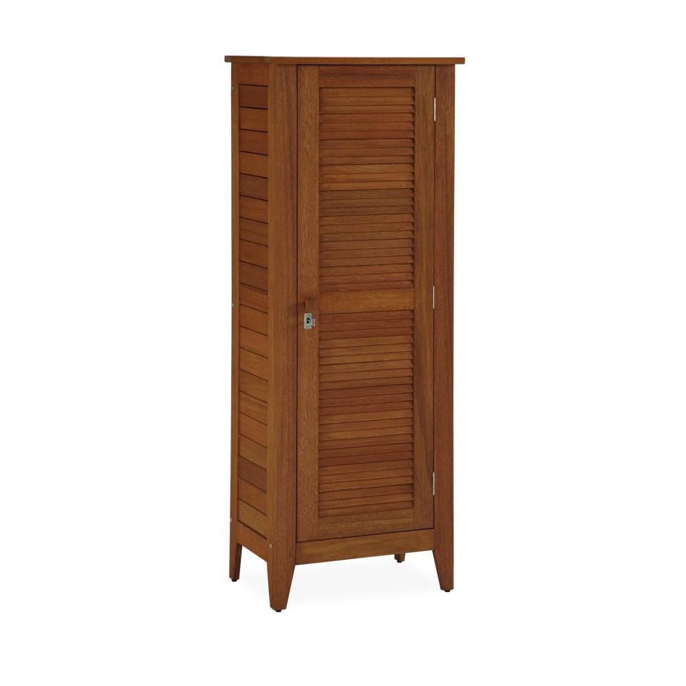 Hastings Home Freestanding Bathroom Storage Cabinet With Slat Door