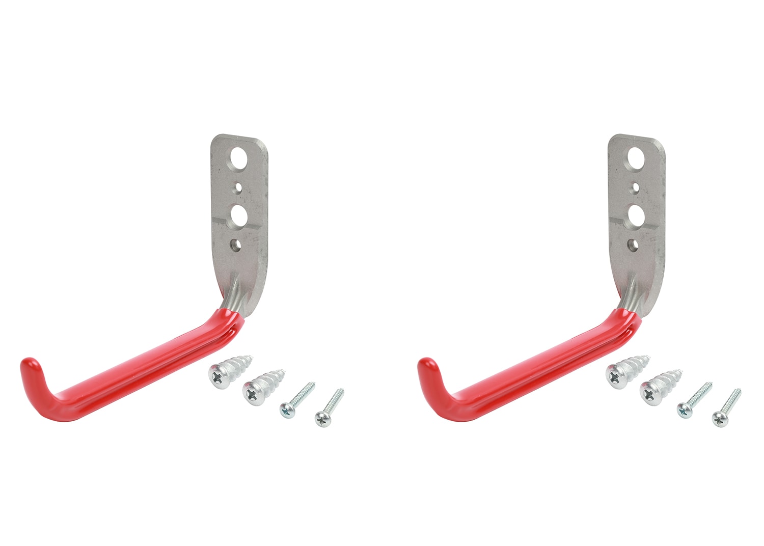 48 x RED Plastic Coated Screw in Tool Utility Hooks with Wall Plug