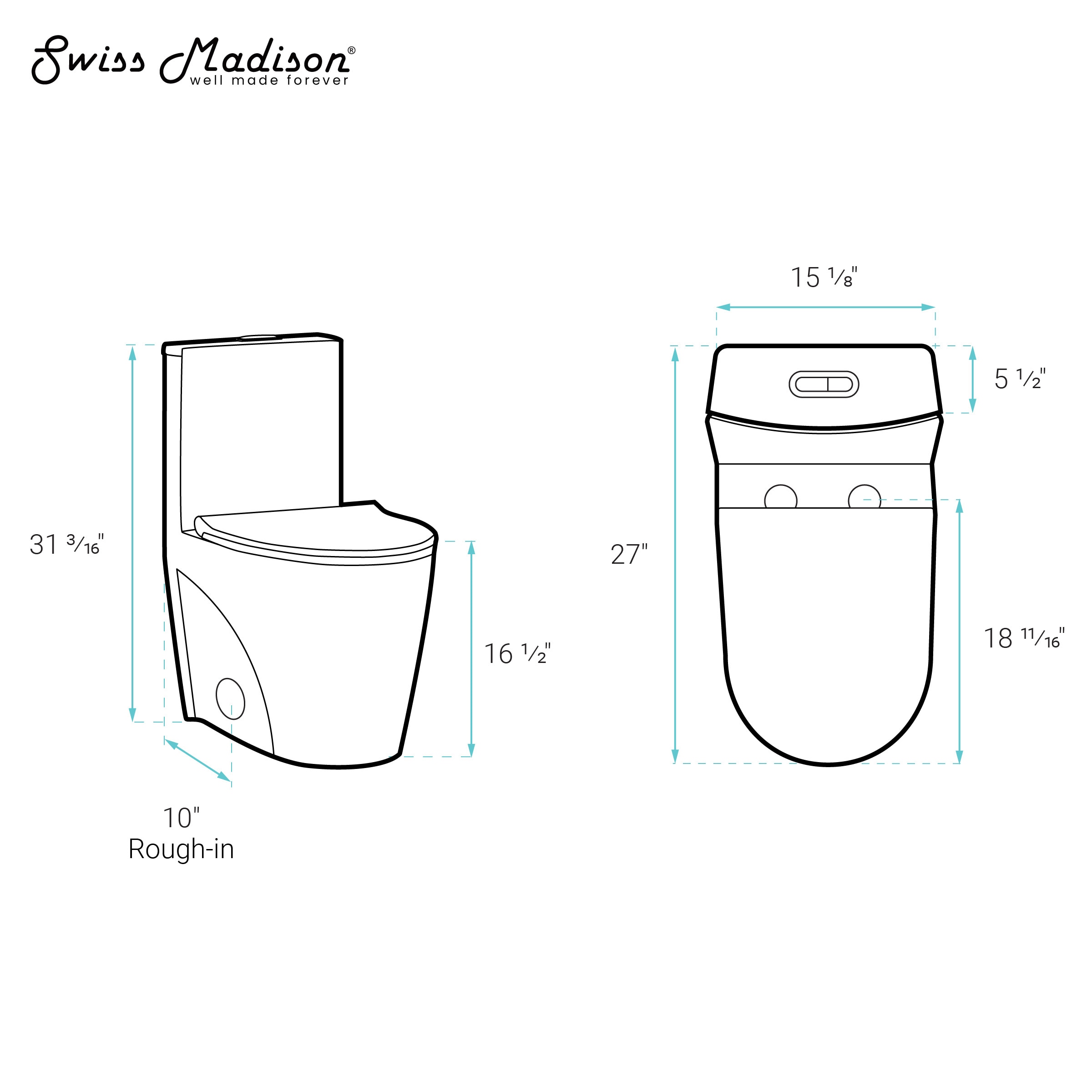 White Elongated Dual Flush High Efficiency Toilet