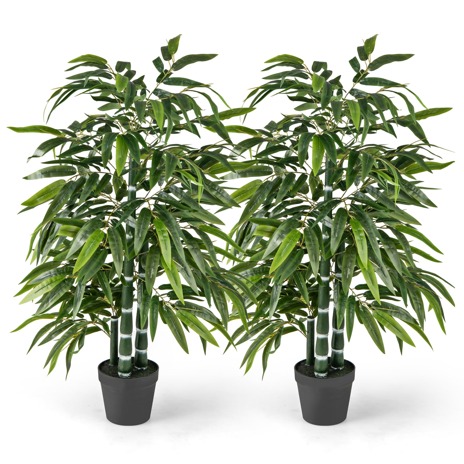 Volenca 2-Pack 50-in Artificial Bamboo Tree Faux Indoor Outdoor Plant with 3 PE Bamboo Trunks