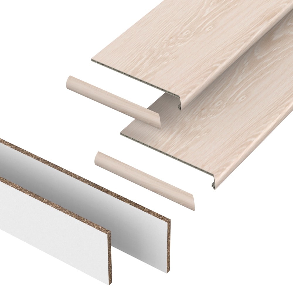 Pergo VTDKS-PR028 StairCraft (2-pack tread and riser kit) 48-in x 12.2-in x 1.73-in Lyon Vinyl Reversible return Bullnose Stair Tread