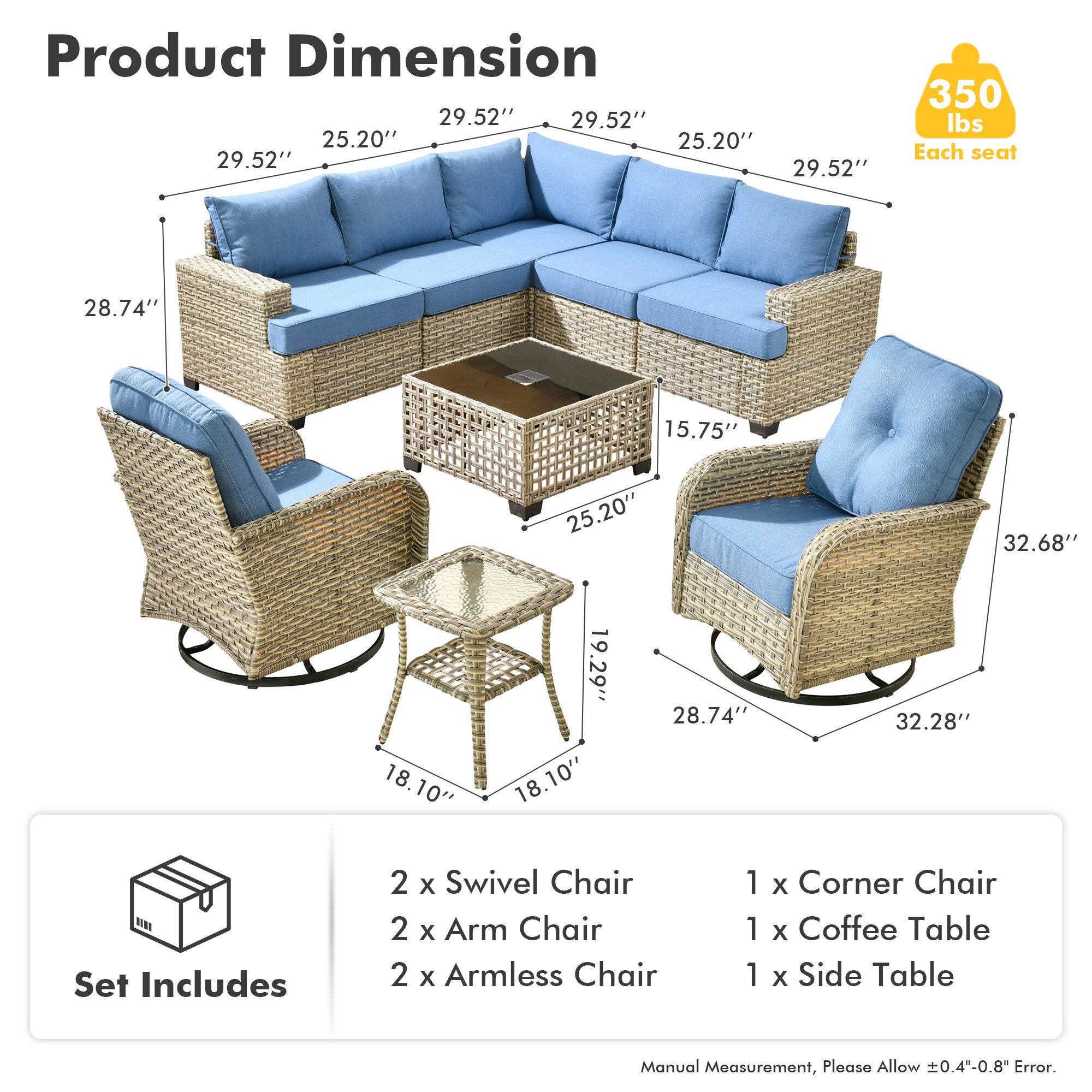 Ovios TS509TYV Patio-Conversation-Sets - View #9