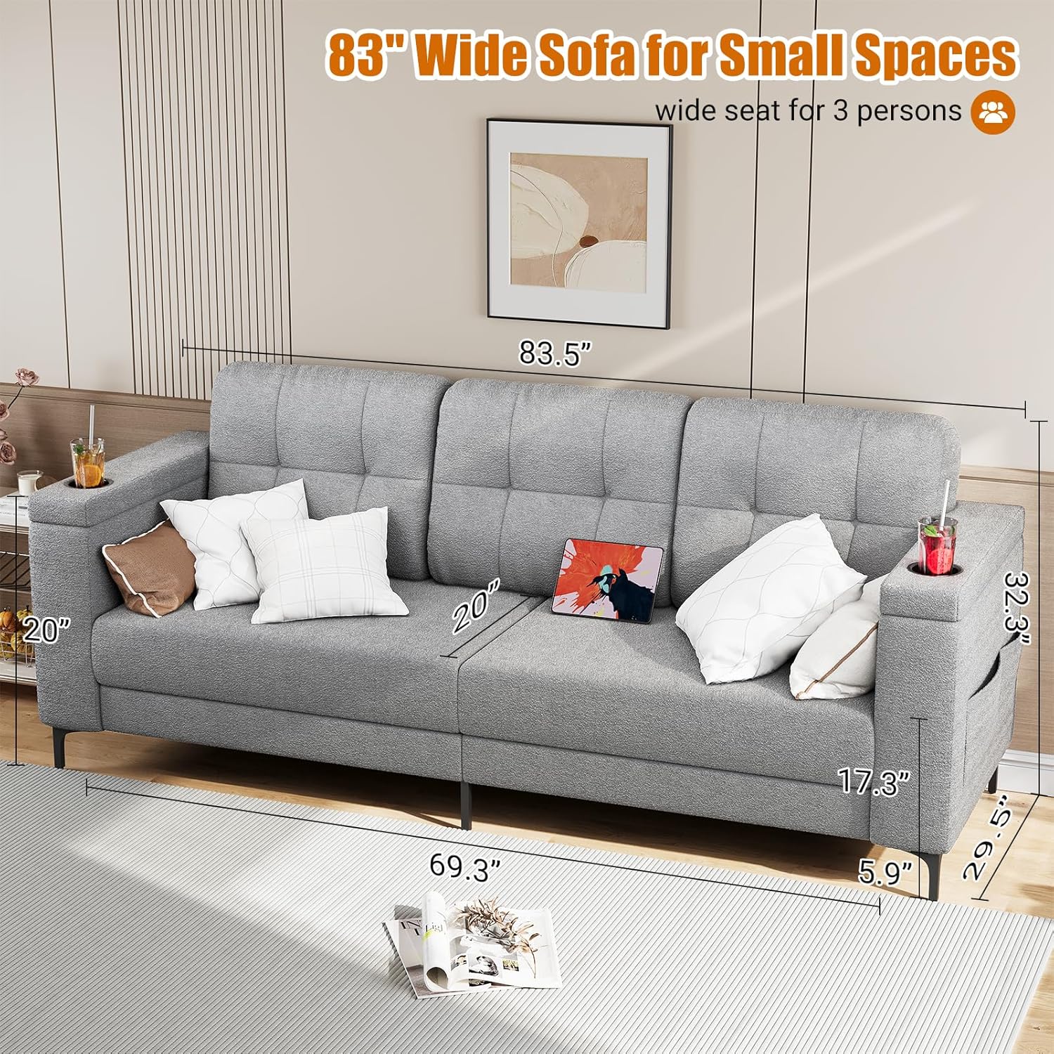 WhizMax PD-PHO-343FWUNS Sofas-Loveseats - View #2