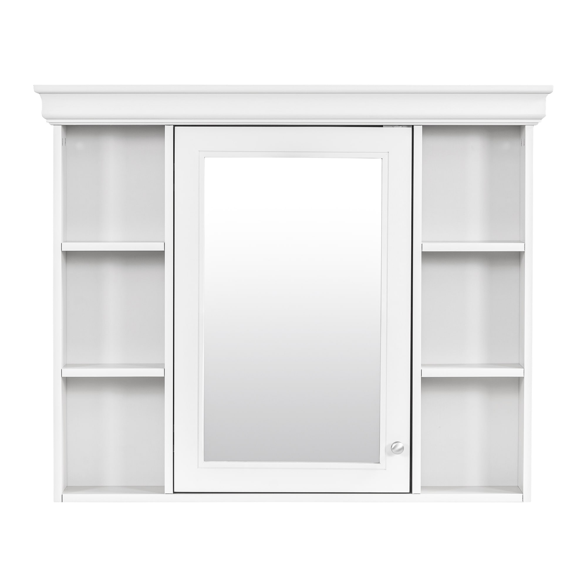 Ayelon 35.5-in x 28.74-in Surface Mount White Mirrored Rectangle Medicine Cabinet #AY196545K