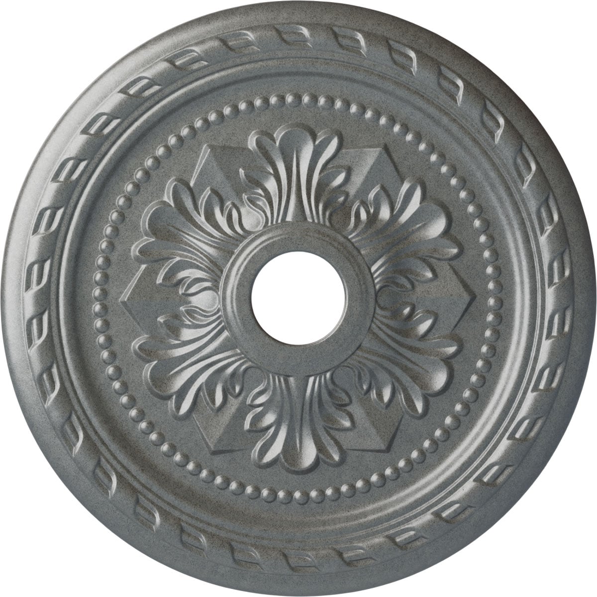 Ekena Millwork CM23PMPLS Palmetto 23.625-in W x 23.625-in L Painted Platinum Polyurethane Whole Ceiling Medallion