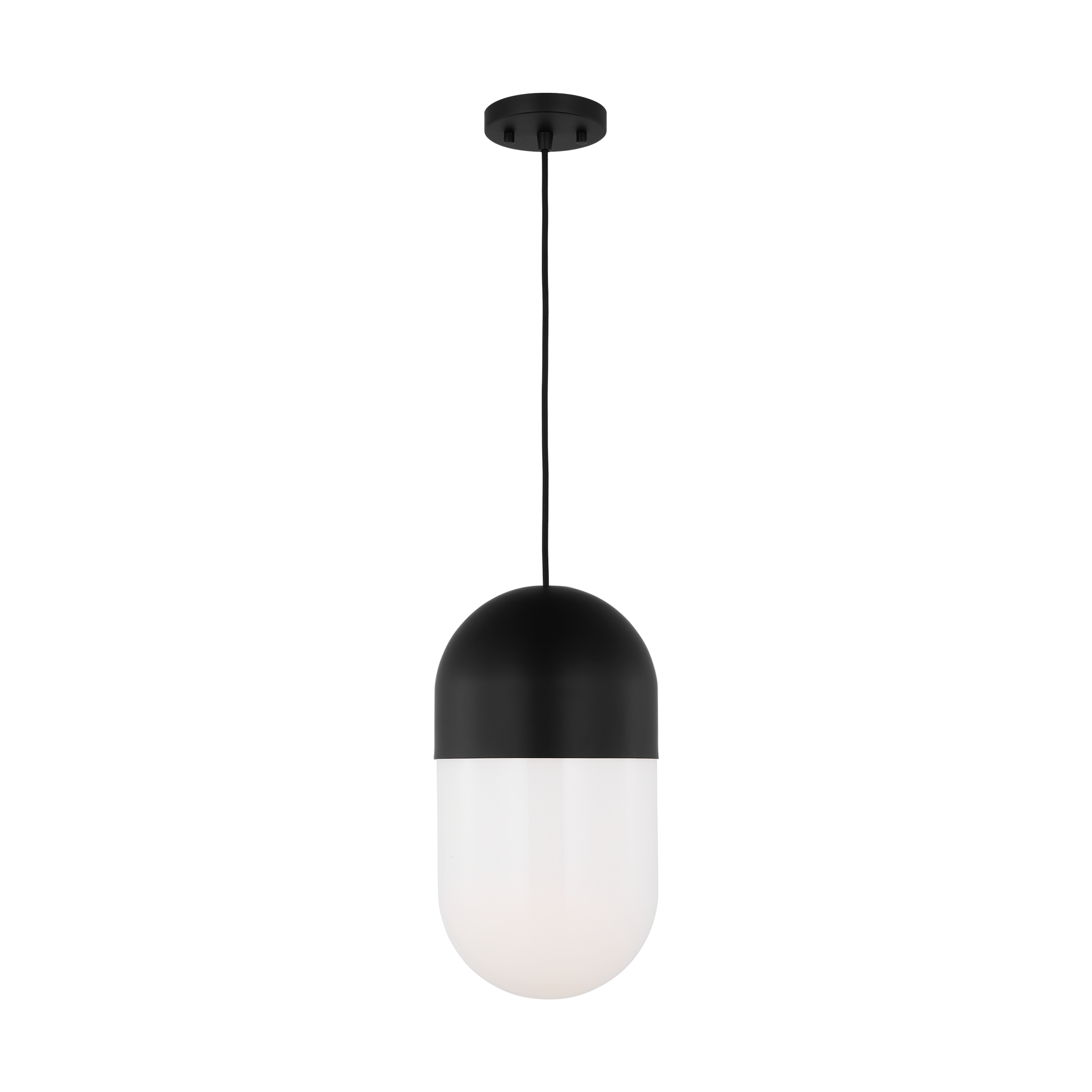 Scott Living DJP1141MBK Foster 1 -Light Midnight Black Modern/contemporary White glass Geometric Mini Hanging Pendant light